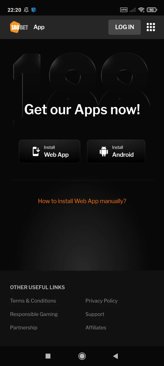 Start downloading the 188bet app for Android.