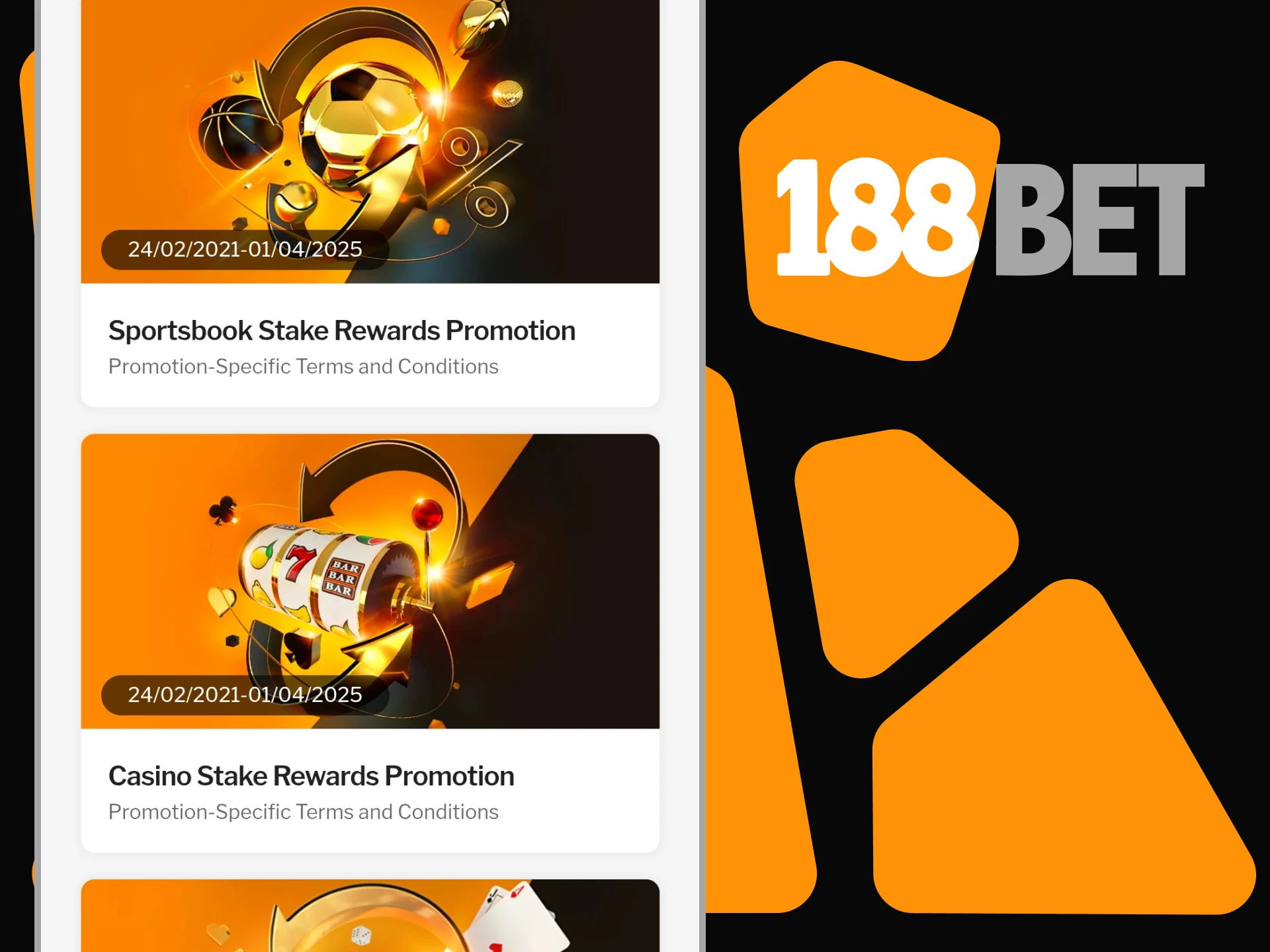 Using the 188bet app you get cashback.