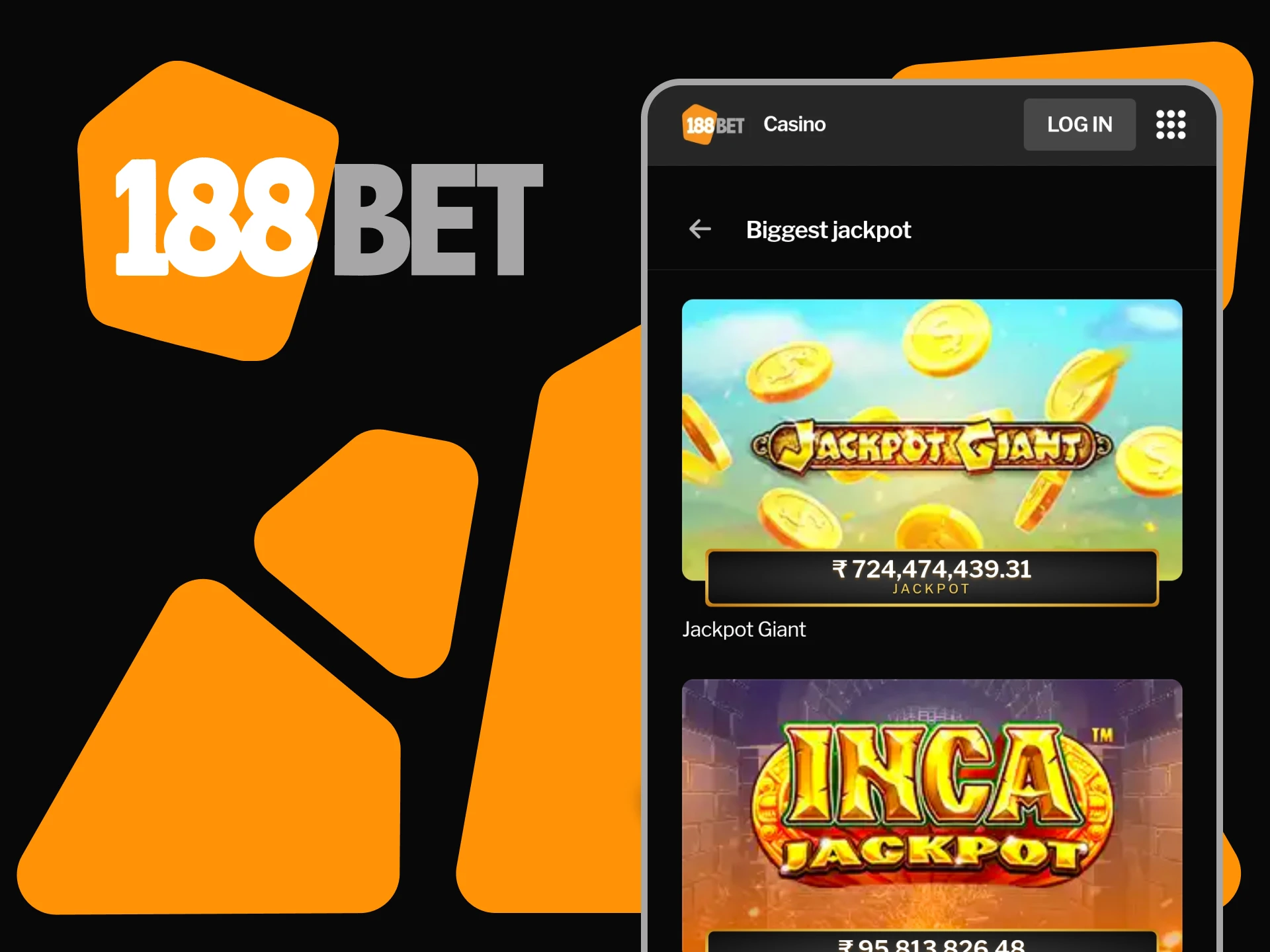 Hit the jackpot in the 188bet app.