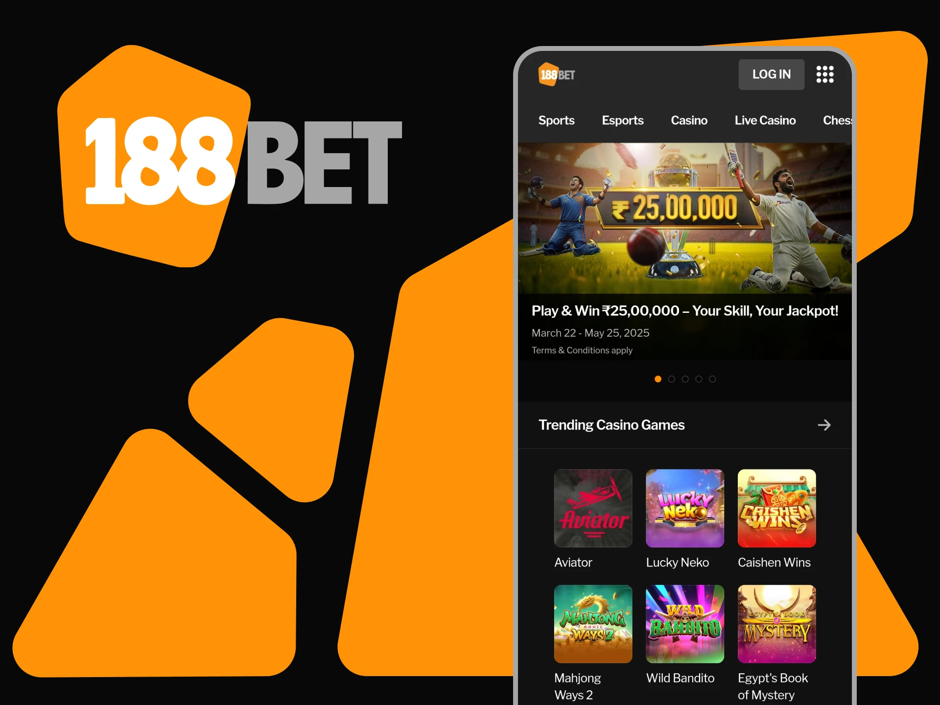 Visit the mobile version of the 188bet website.