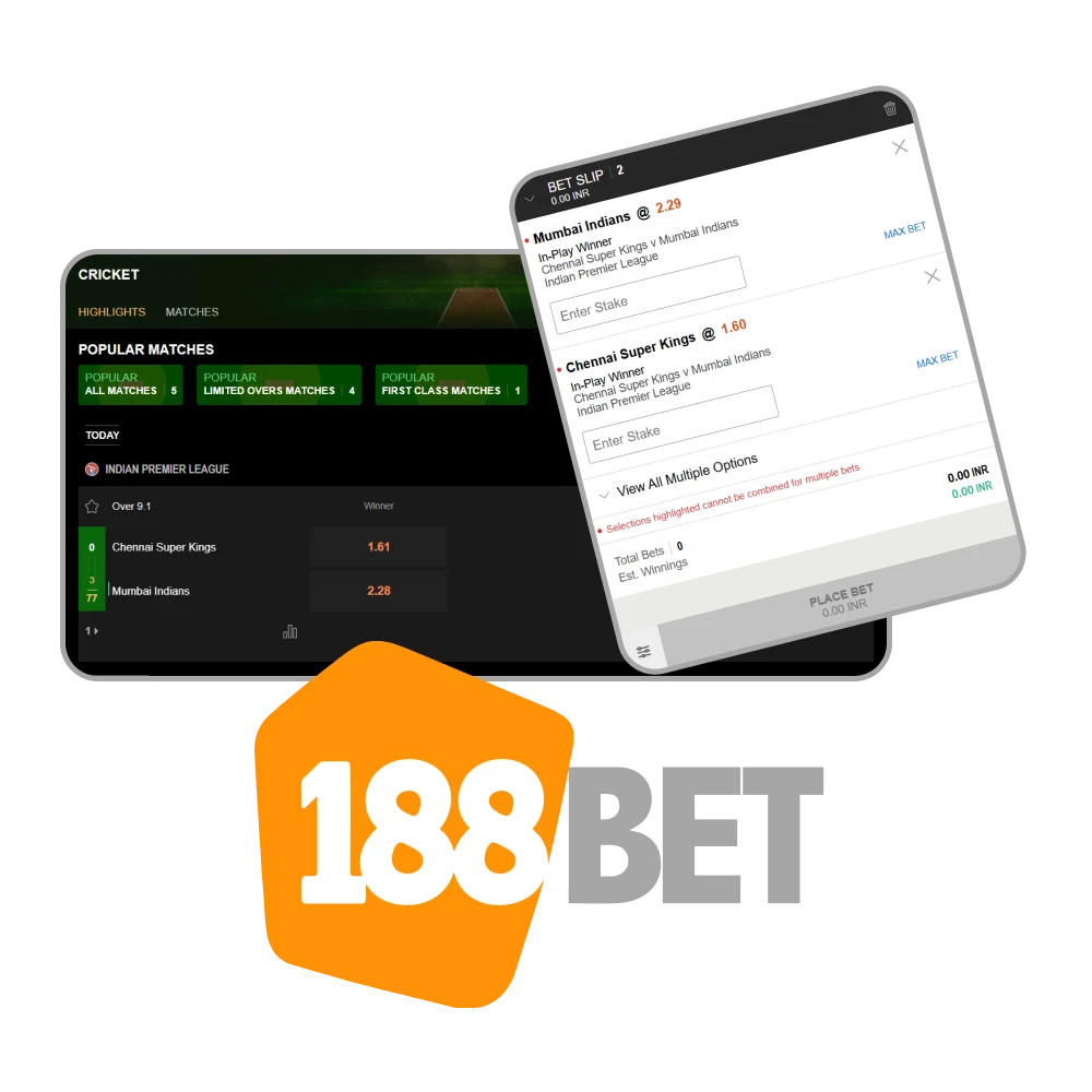 For cricket betting choose 188bet.