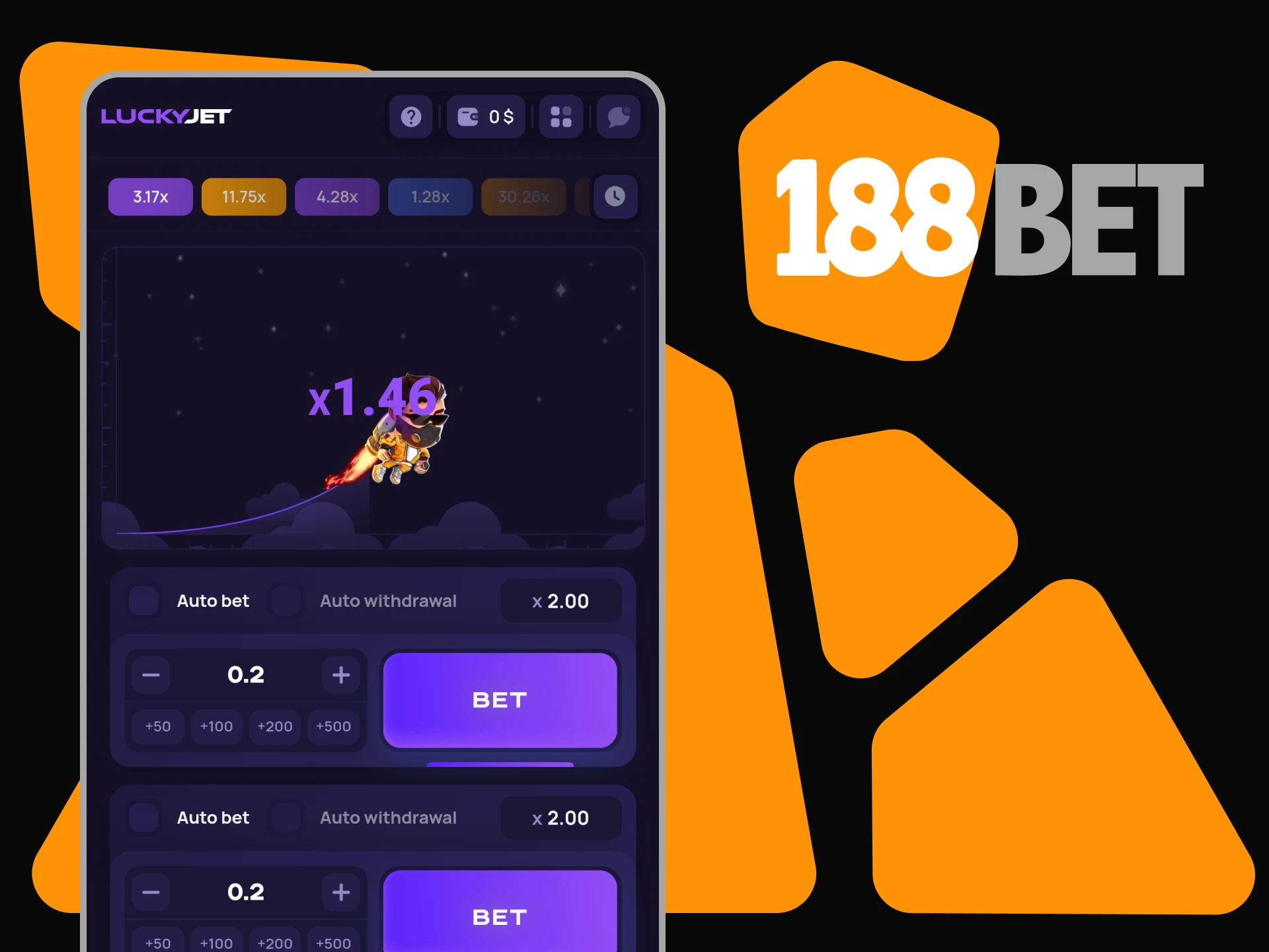 We will tell you about the slot version of the Lucky Jet game on 188bet.