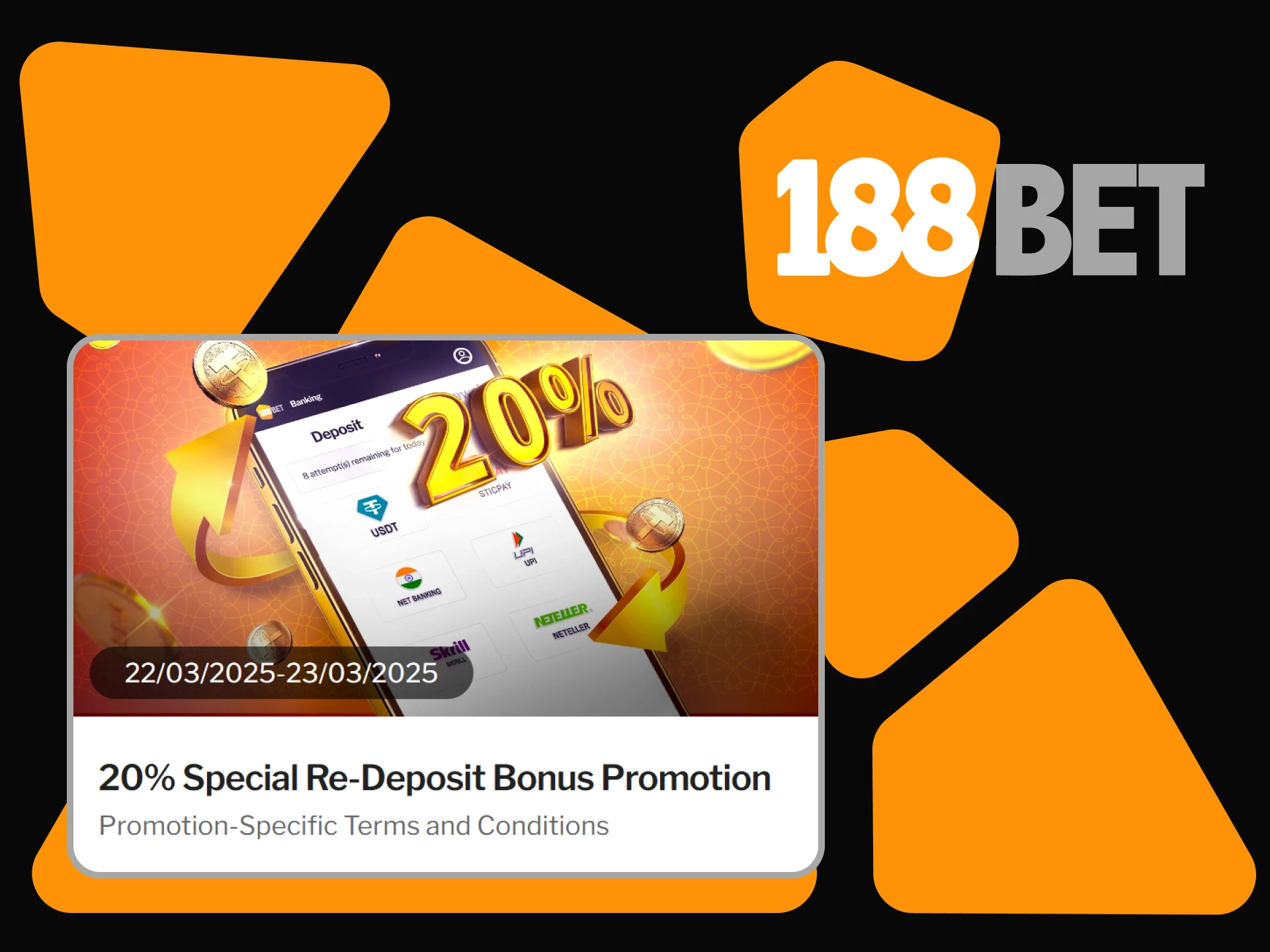 You can get a reload bonus from 188bet.