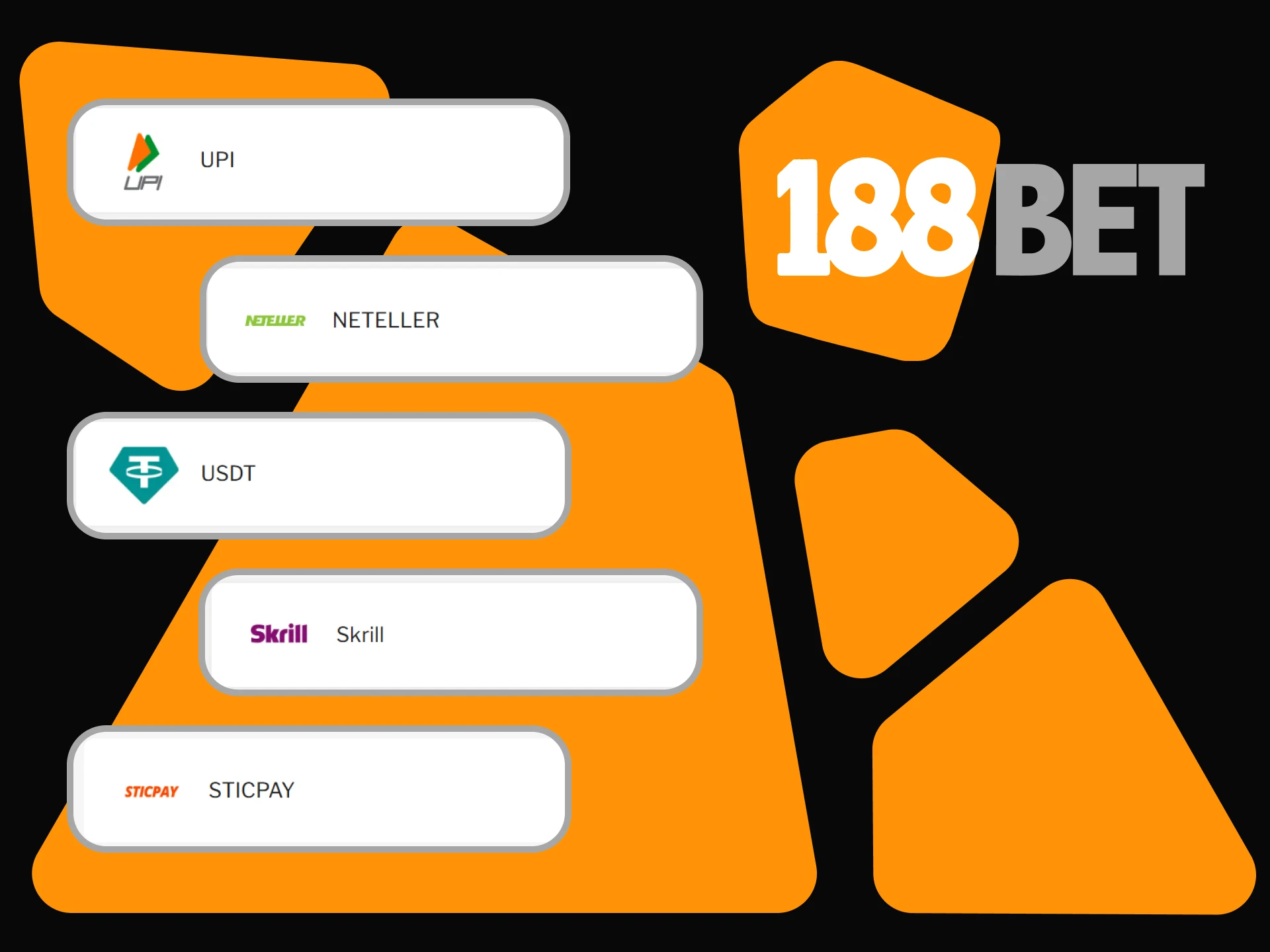 Choose a convenient transaction method on the 188bet website.