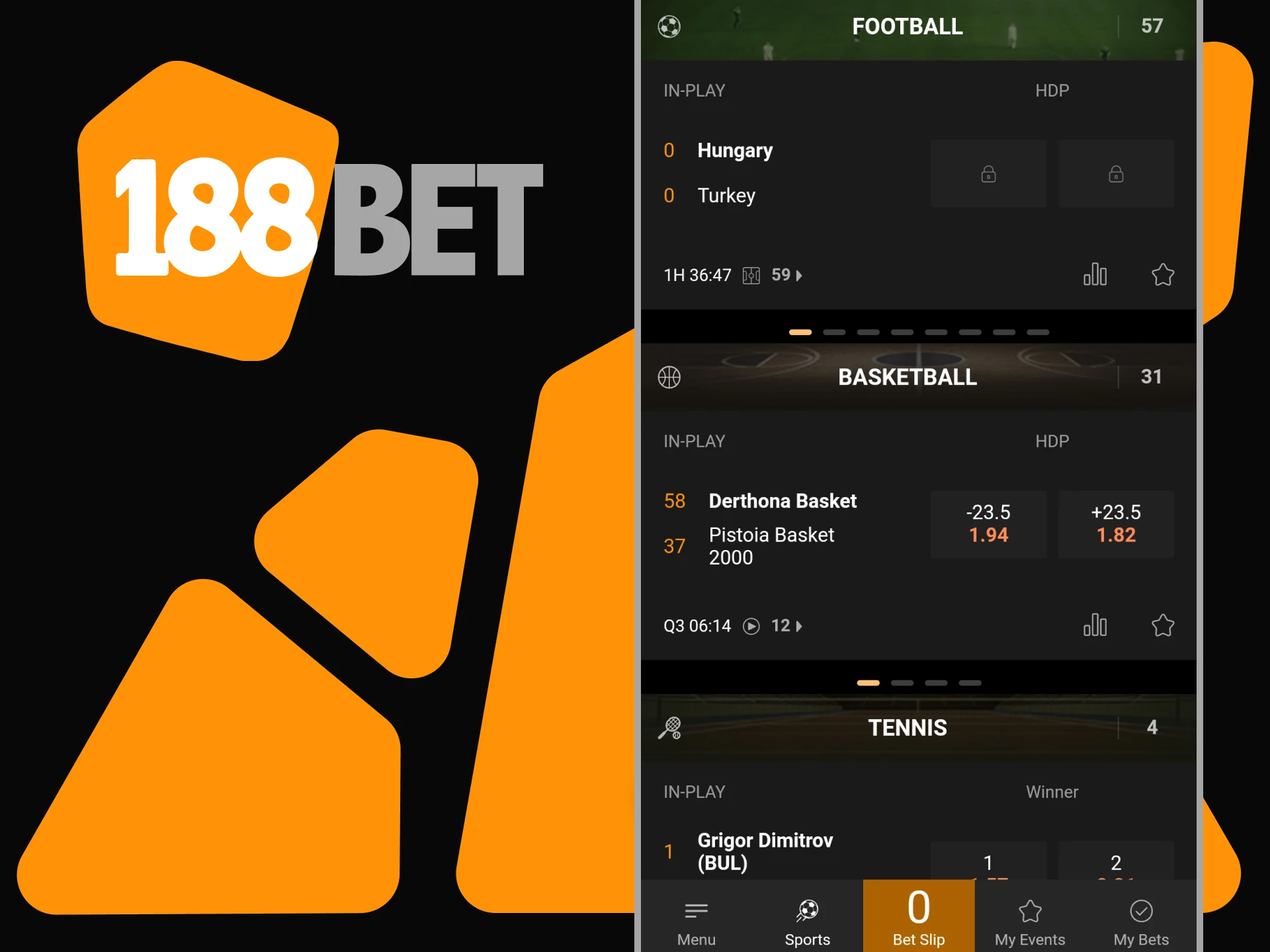 Download the 188bet app for sports betting.