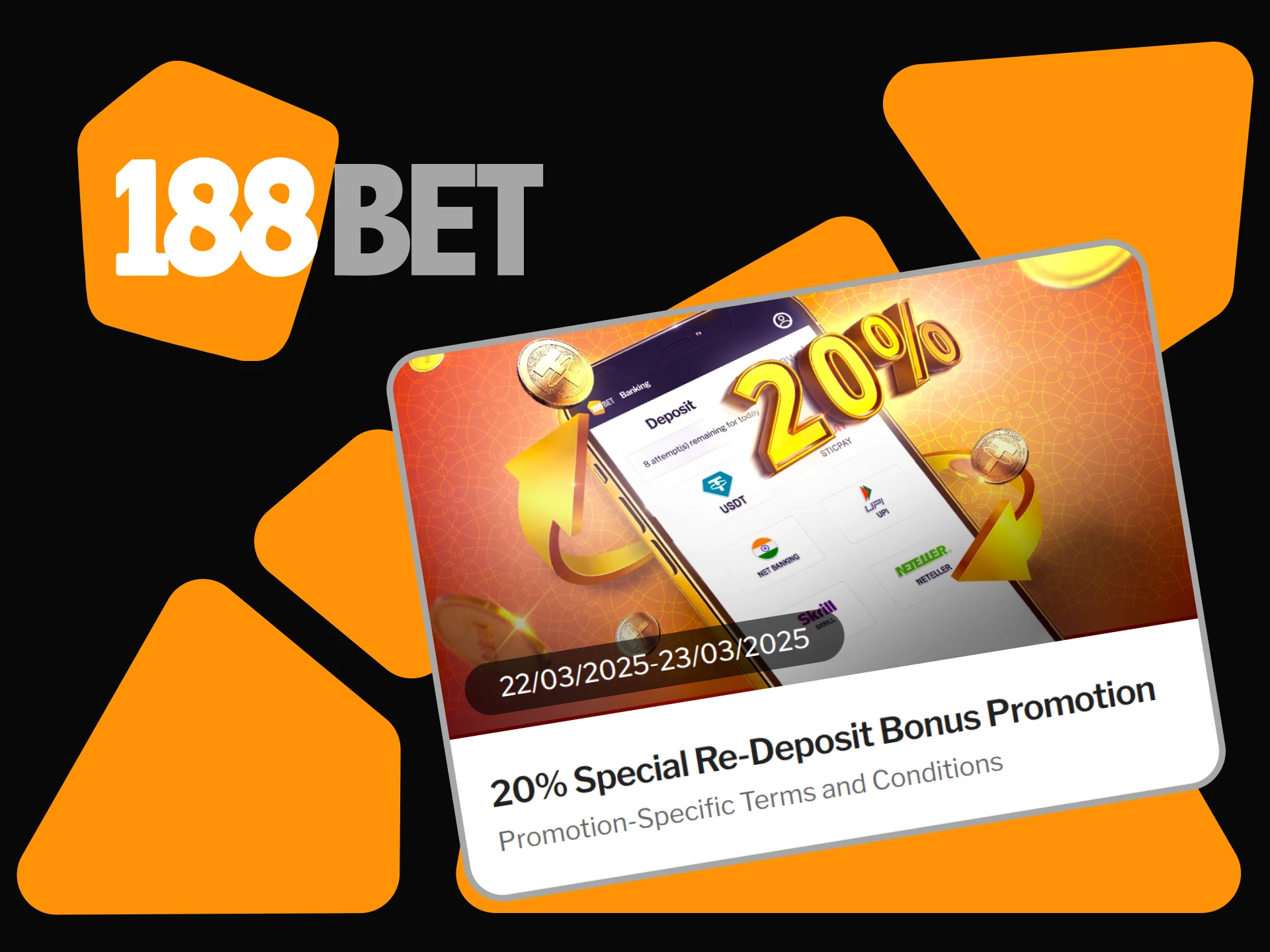 Get extra funds as a bonus from 188bet.