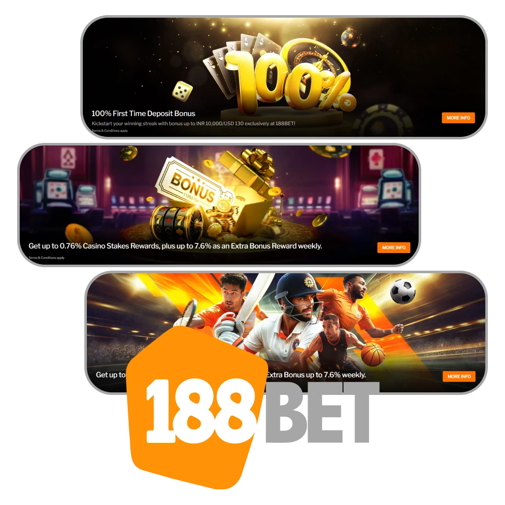 We will tell you about bonuses from 188bet.